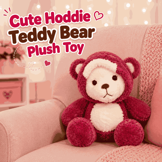 Cute Hoodie Bear Plush Toy Soft Cuddly Stuffed Toy for Kids