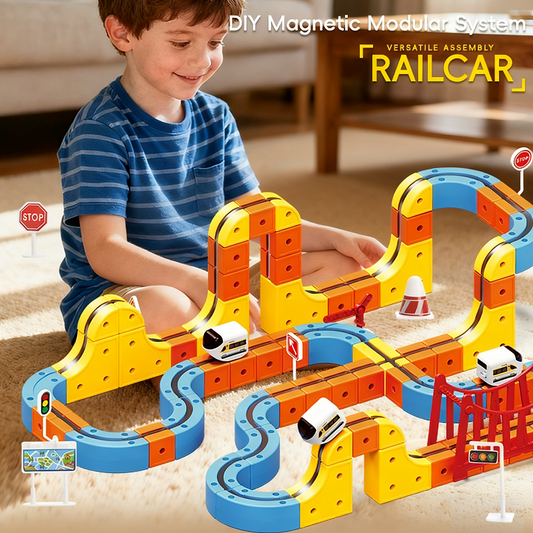 DIY Magnetic Rail Car Track Set for Kids