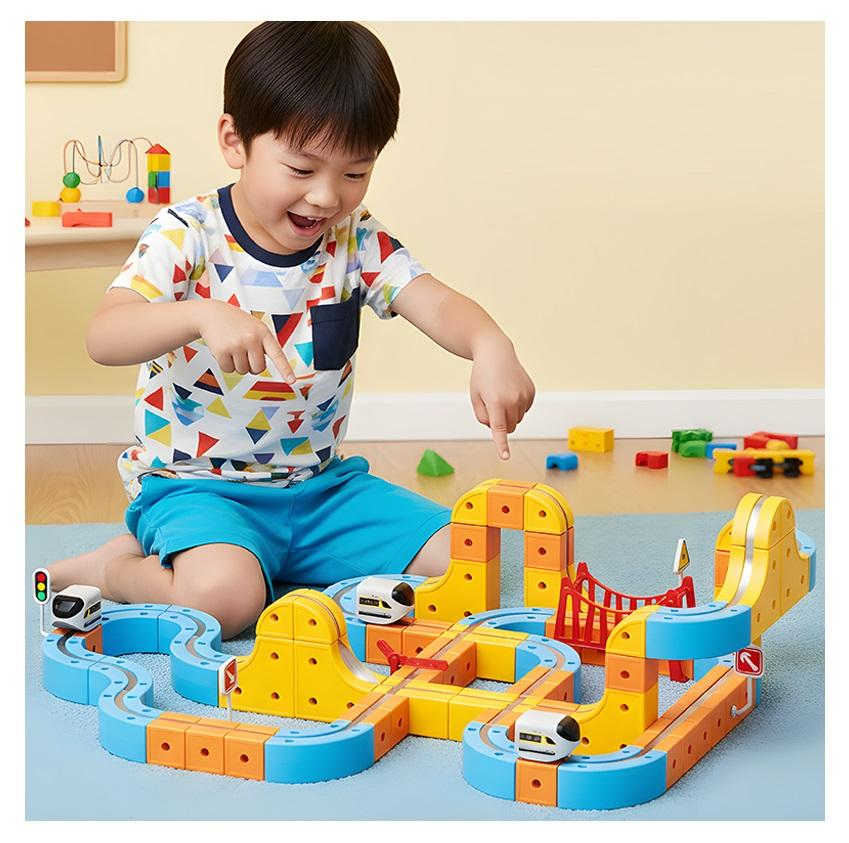 Magnetic Rail Electric Train Set for Kids - 67 Pcs (GD10)
