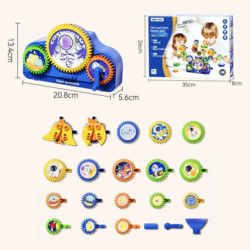 Gear Building Electric & Manual Engineering Learning Blocks for Kids (217)