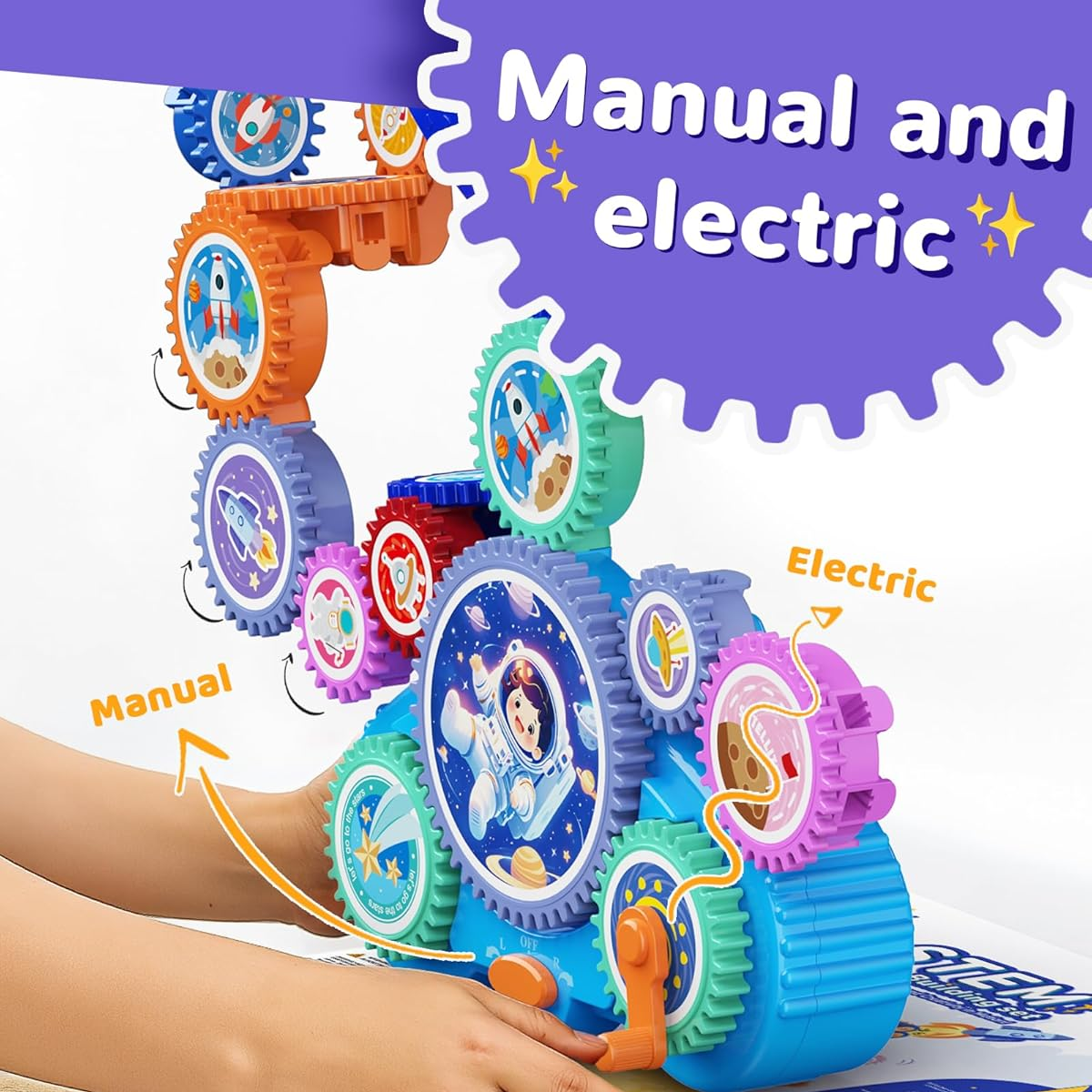 Gear Building Electric & Manual Engineering Learning Blocks for Kids (217)