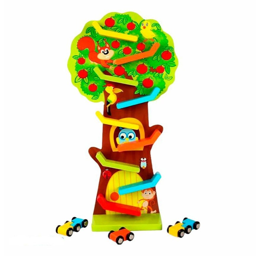 Squirrel Taxiway - Wooden Car Ramp Toy for Kids