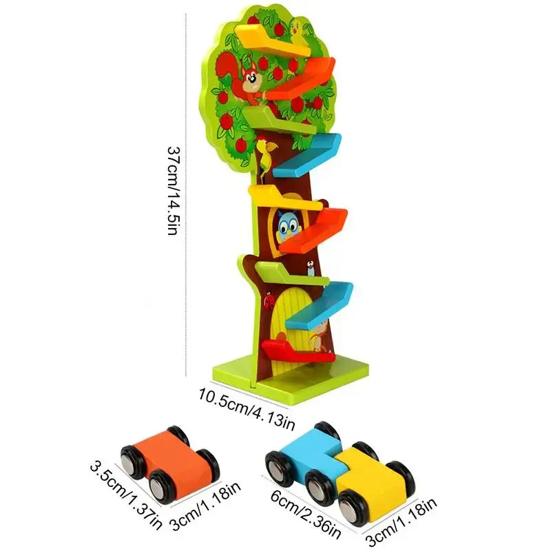 Squirrel Taxiway - Wooden Car Ramp Toy for Kids