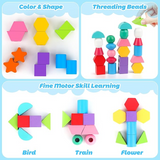 Montessori Wooden Beads Sequencing & Shape Matching For Kids (2025-24)