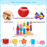 Montessori Wooden Beads Sequencing & Shape Matching For Kids (2025-24)