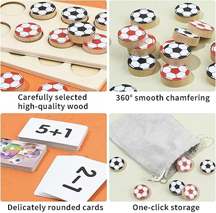 Children Wooden Puzzle Football Mathematics Teaching Game (2025-17)