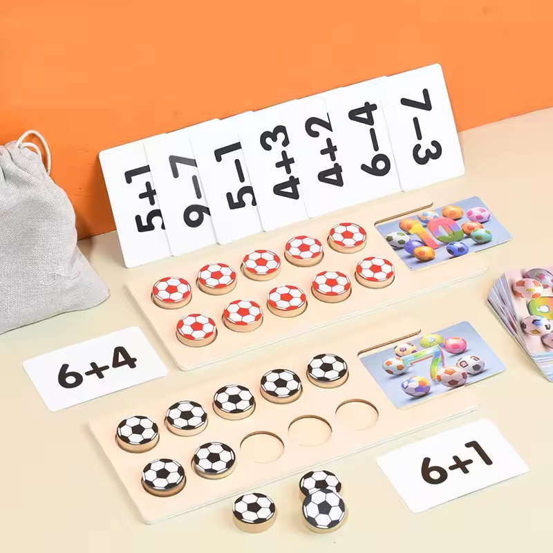 Children Wooden Puzzle Football Mathematics Teaching Game (2025-17)