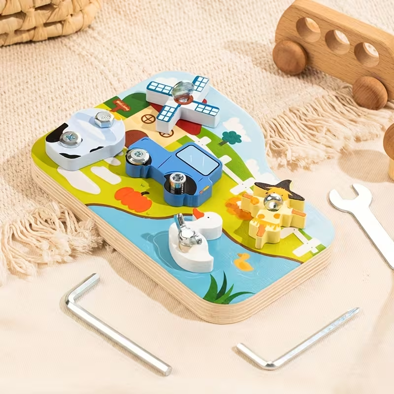 Wooden Farm-Themed Screw Board For Kids (2025-20)