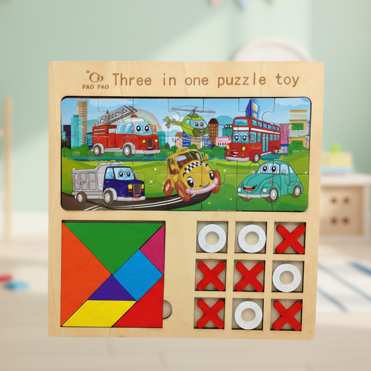 3 in 1 DIY Puzzle Board Game For Kids (2025-50)