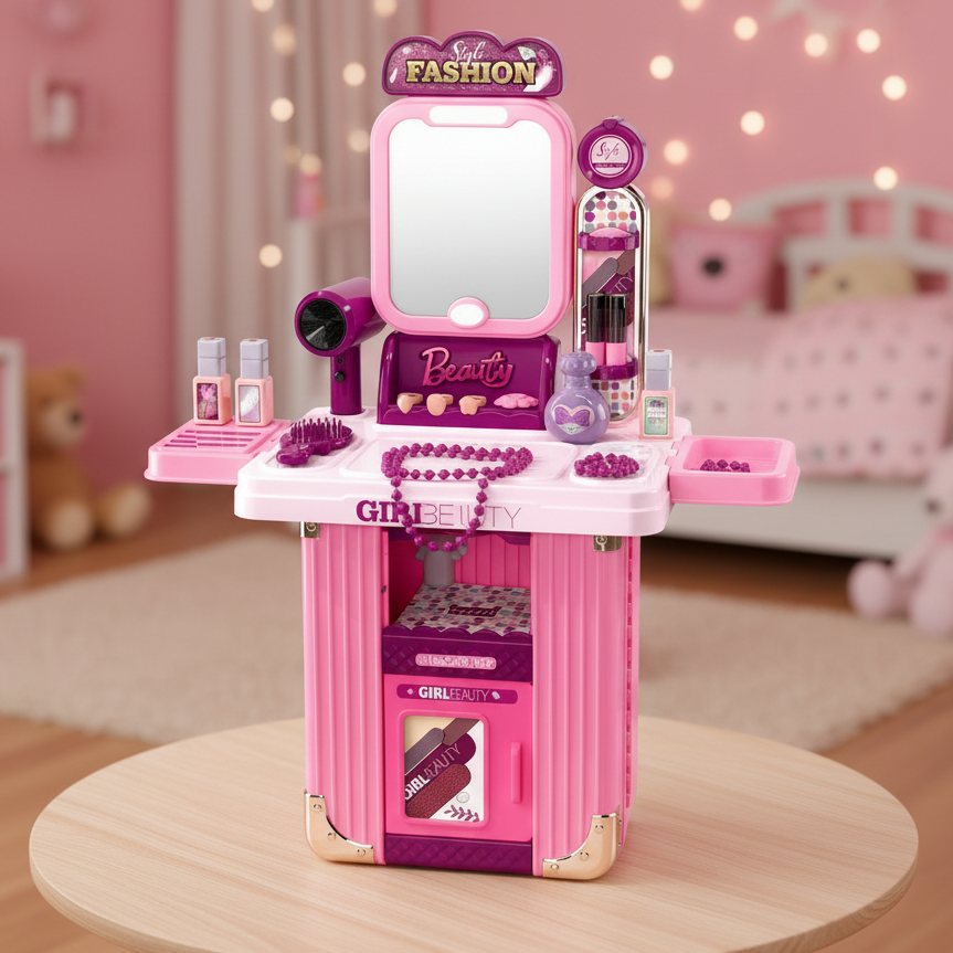 Dress up Pretend Play Princess Hair Salon Toy with Light & Sound (008-603A)