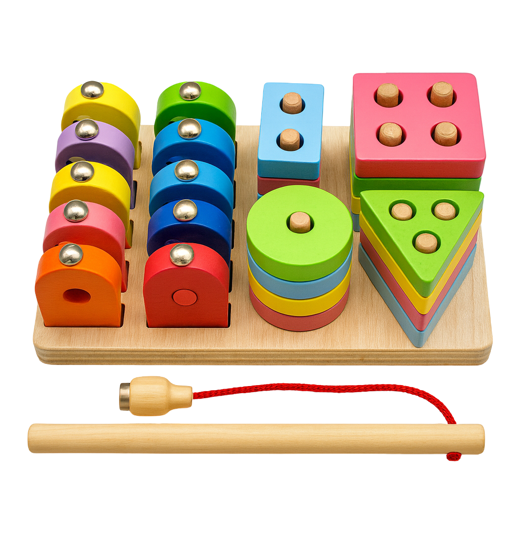 Wooden Magnetic Fishing & Shape Sorting Toy (2025-54)
