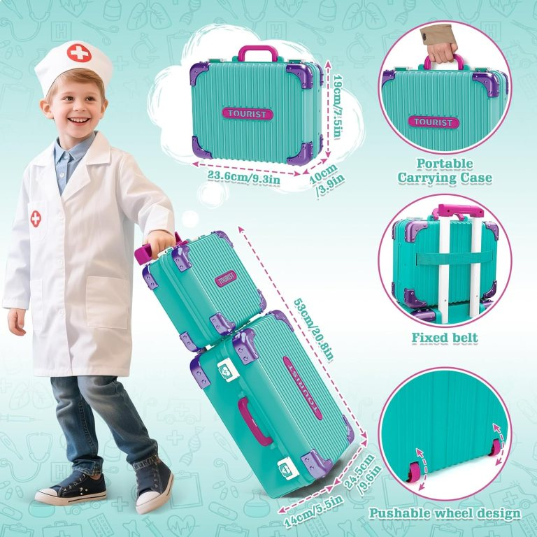 Doctor Trolley Medical Playset – Play Doctor Kit, Pretend Play Hospital Set (008-605A)