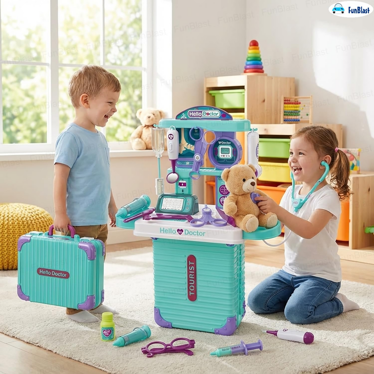 Doctor Trolley Medical Playset – Play Doctor Kit, Pretend Play Hospital Set (008-605A)