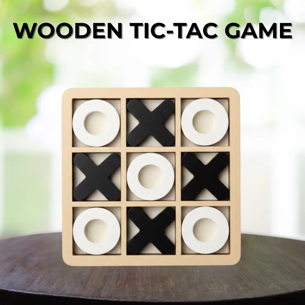 Wooden Tic-Tac-Toe Puzzle Game (2025-48)