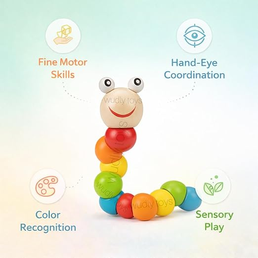 Flexible Wooden Caterpillar Twist Toy for Kids (2025-55)