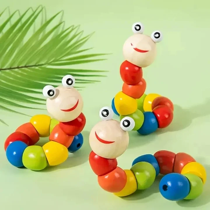 Flexible Wooden Caterpillar Twist Toy for Kids (2025-55)