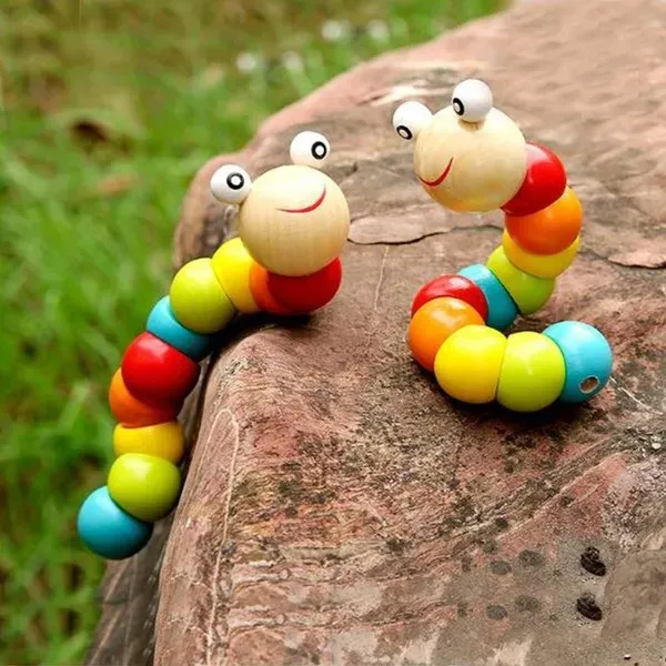 Flexible Wooden Caterpillar Twist Toy for Kids (2025-55)