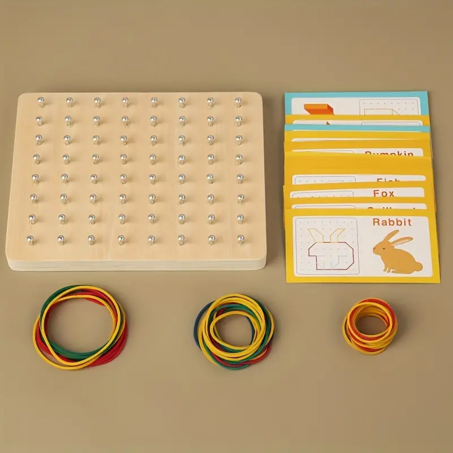 Wooden Montessori Geometry Creative Peg Board For Kids (2025-28)