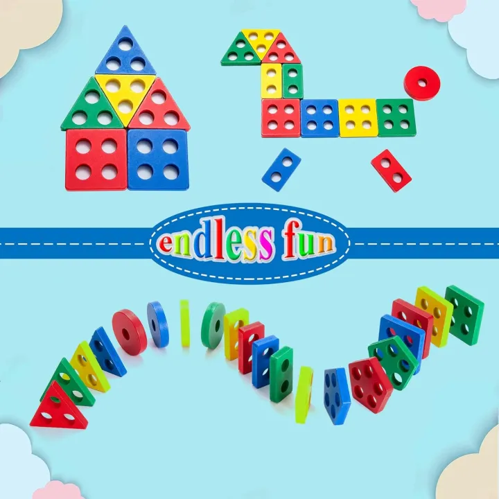 Wooden Geometric Shape Blocks For Kids - 4 Shapes (2025-57)