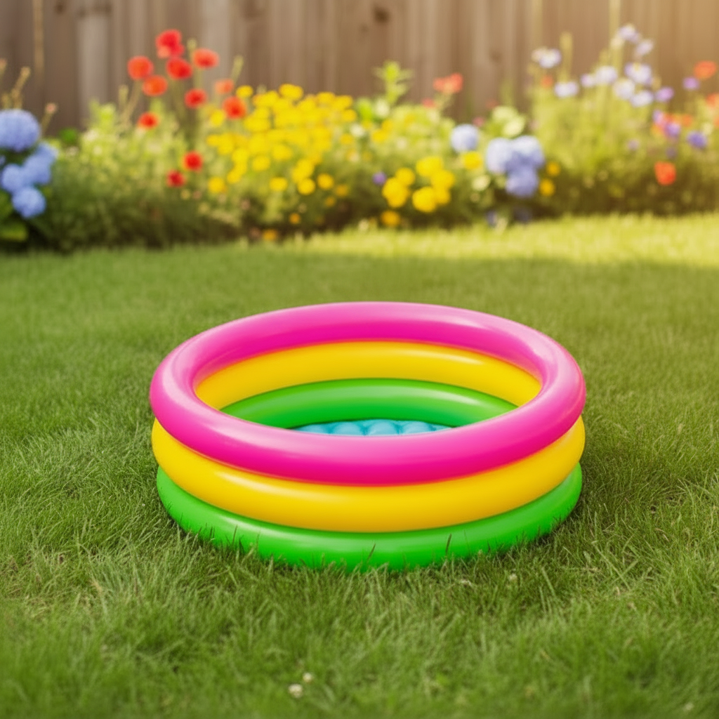 Sunset Glow Rainbow Inflatable Swimming Pool 34" x 10" - Toynix