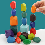 Colorful Wooden Stones Balance Stacking Game For Kids (2025-43)