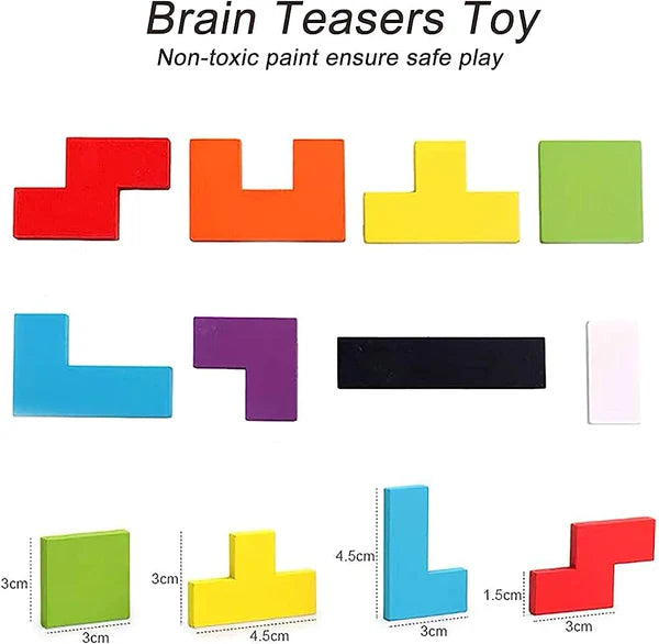 Wooden Intelligence 40 Pcs Russian Puzzle Blocks