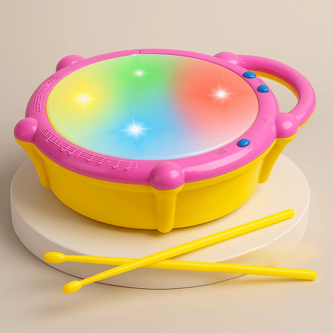 Musical Light Sound Flash Drum with Sticks (168-23)