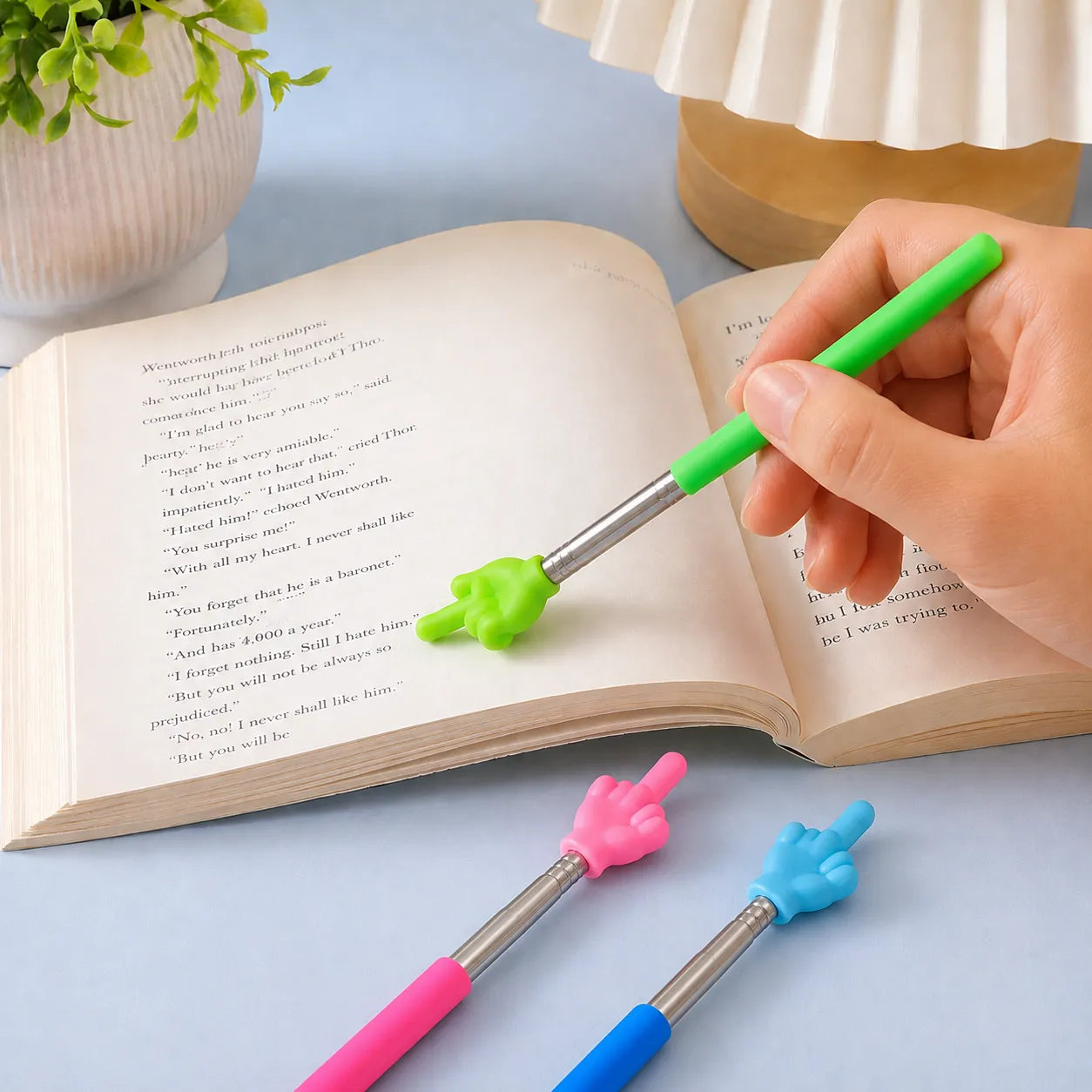Finger Hand Reading Pointer Stick Extendable Classroom Pointer
