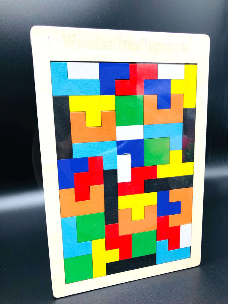 Wooden Intelligence 40 Pcs Russian Puzzle Blocks