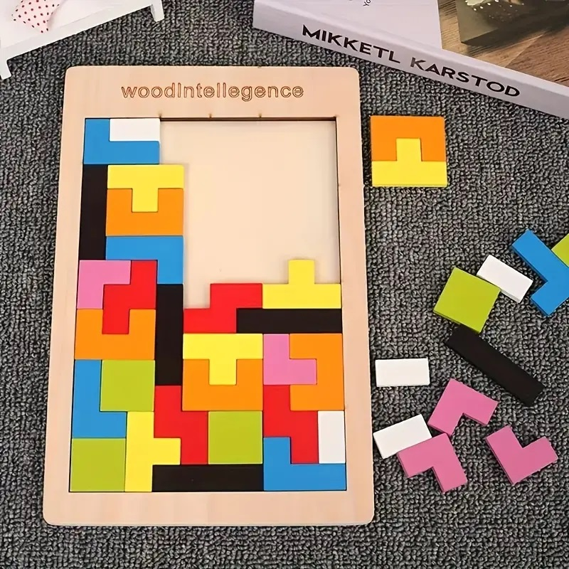 Wooden Intelligence 40 Pcs Russian Puzzle Blocks
