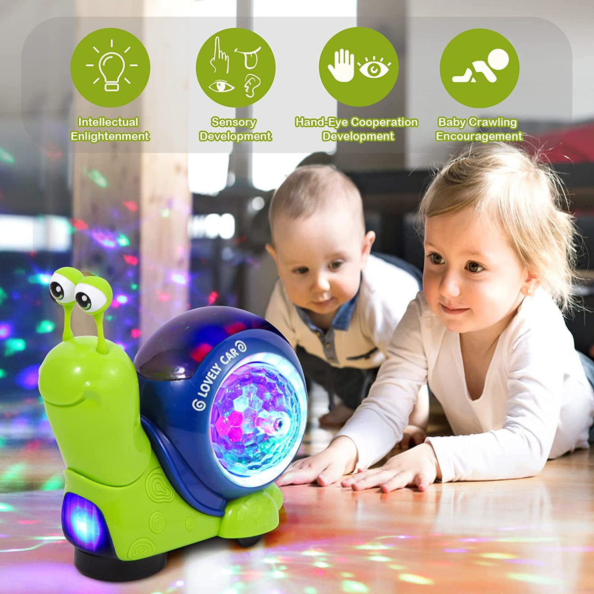 Toddlers Interactive Musical Crawling Snail Toy For kids