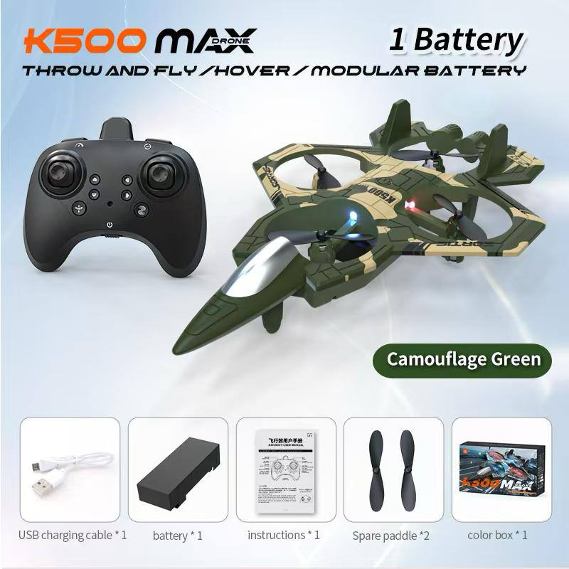 K500 Max Fighter Jet RC Drone for Beginners Kids Adults (Random Color)