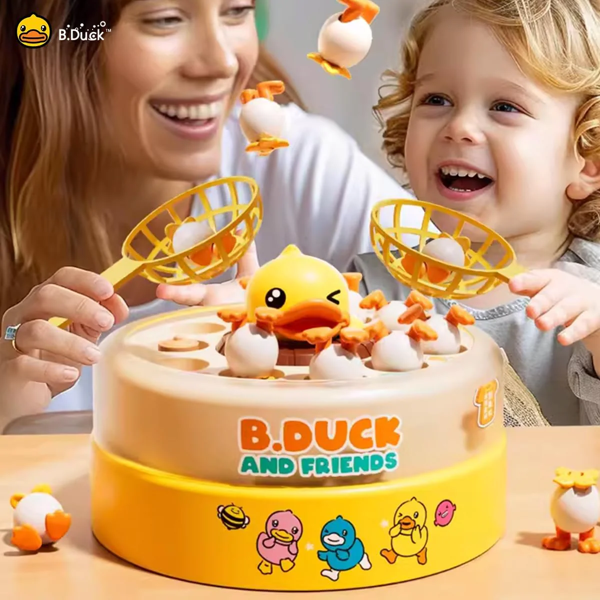 Light-Up Popping Duck Bounce & Catch Toy with Sound