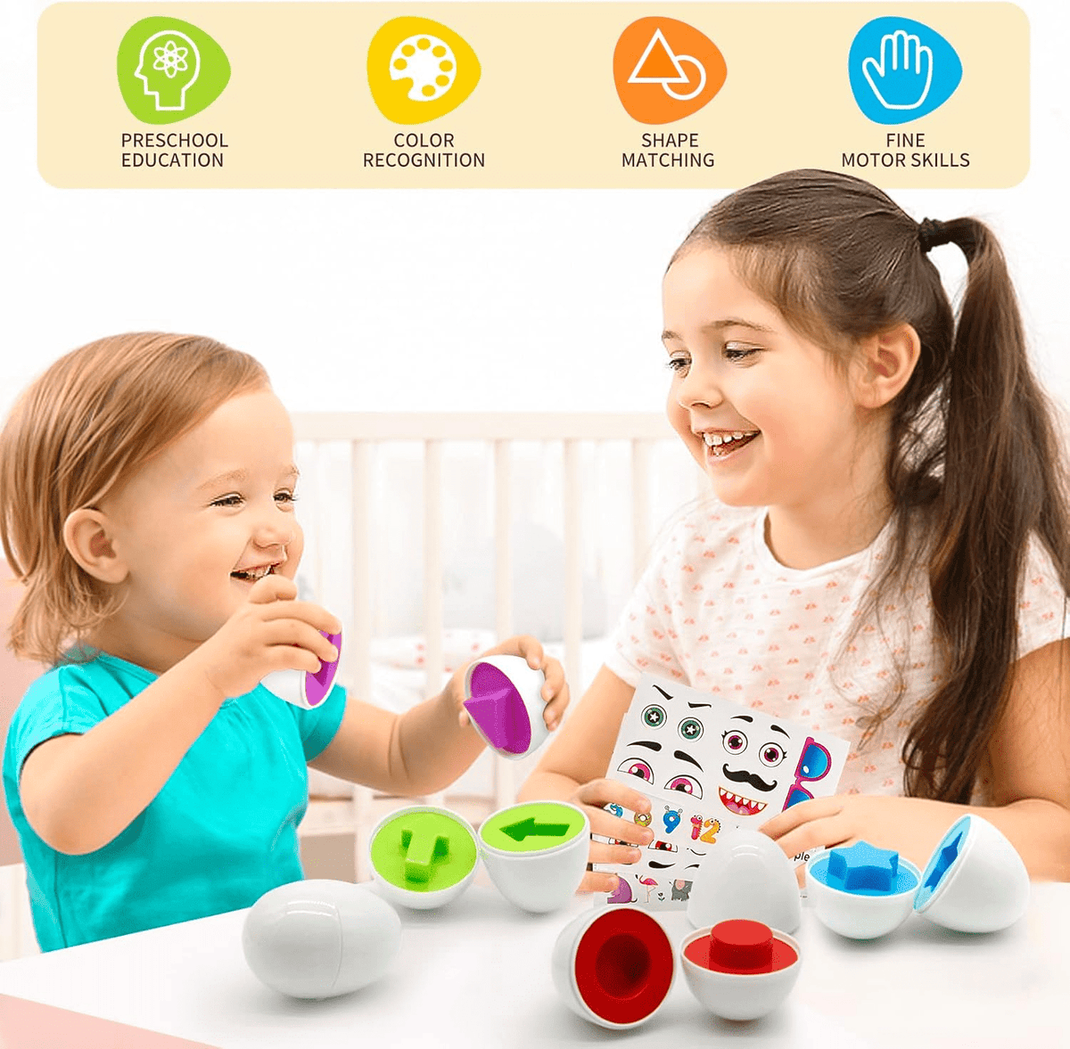 Children's Early Education Multi Shapes & Numbers Eggs Toy (FXB-4)
