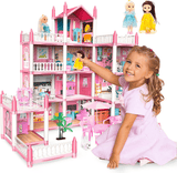 DIY Dreamy Pink Doll house villa Playset