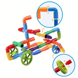 Colorful Creative Pipe Puzzle Building Blocks for Kids With Wheels (64 Pcs | 5117)