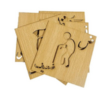 Wooden Urdu & English Alphabet & Shape Stencils Set