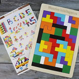 Wooden Intelligence 40 Pcs Russian Puzzle Blocks