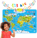 Interactive Talking Animal World Map with Sound For Kids