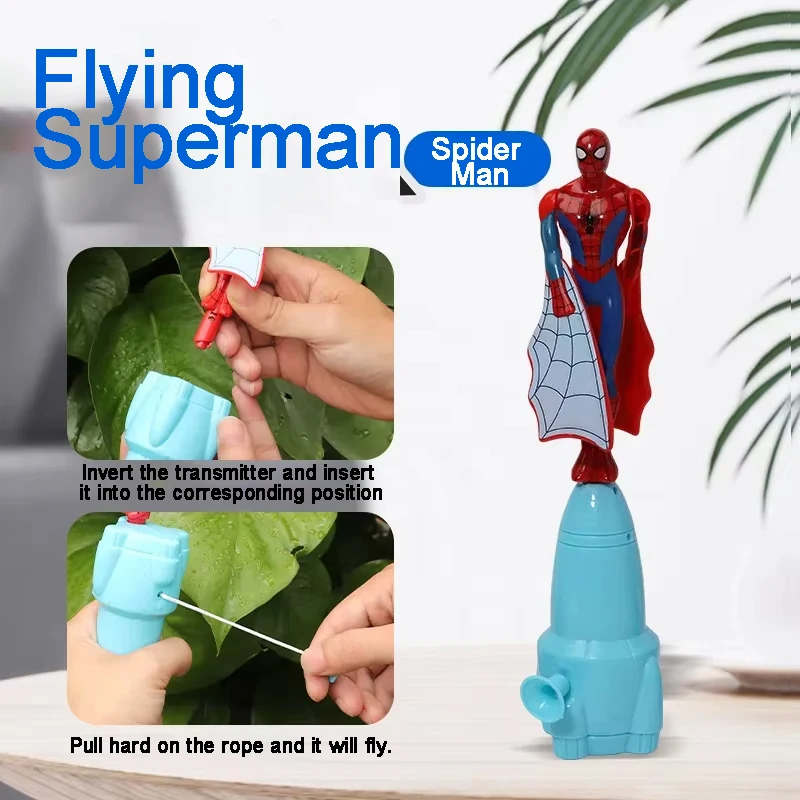Flying Spiderman Action Toy for Kids – Hand Press Launcher Toy (9106)