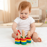 Geometric Shapes 4 Columns Stacking Puzzle For Kids (2025-53)