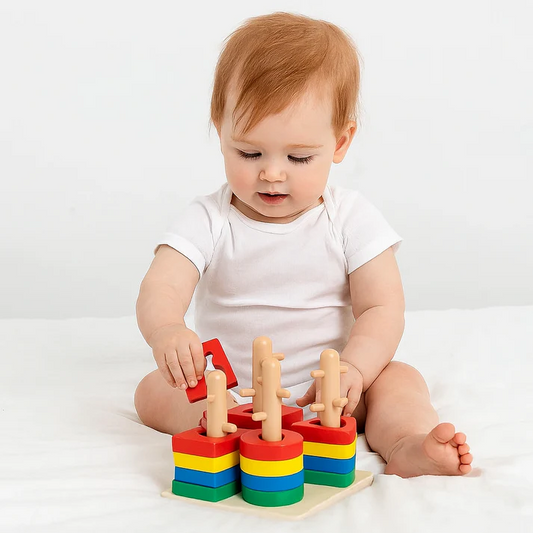 Geometric Shapes 4 Columns Stacking Puzzle For Kids 