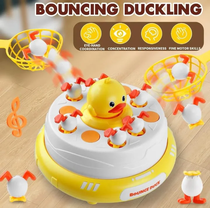 Light-Up Popping Duck Bounce & Catch Toy with Sound