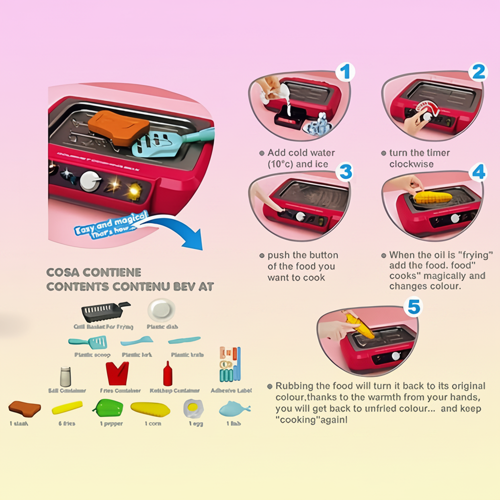 DIY Pretend Play Cooking Food Kitchen Toy Set for Kids (2A550)