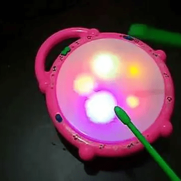 Musical Light Sound Flash Drum with Sticks (168-23)