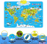 Interactive Talking Animal World Map with Sound For Kids