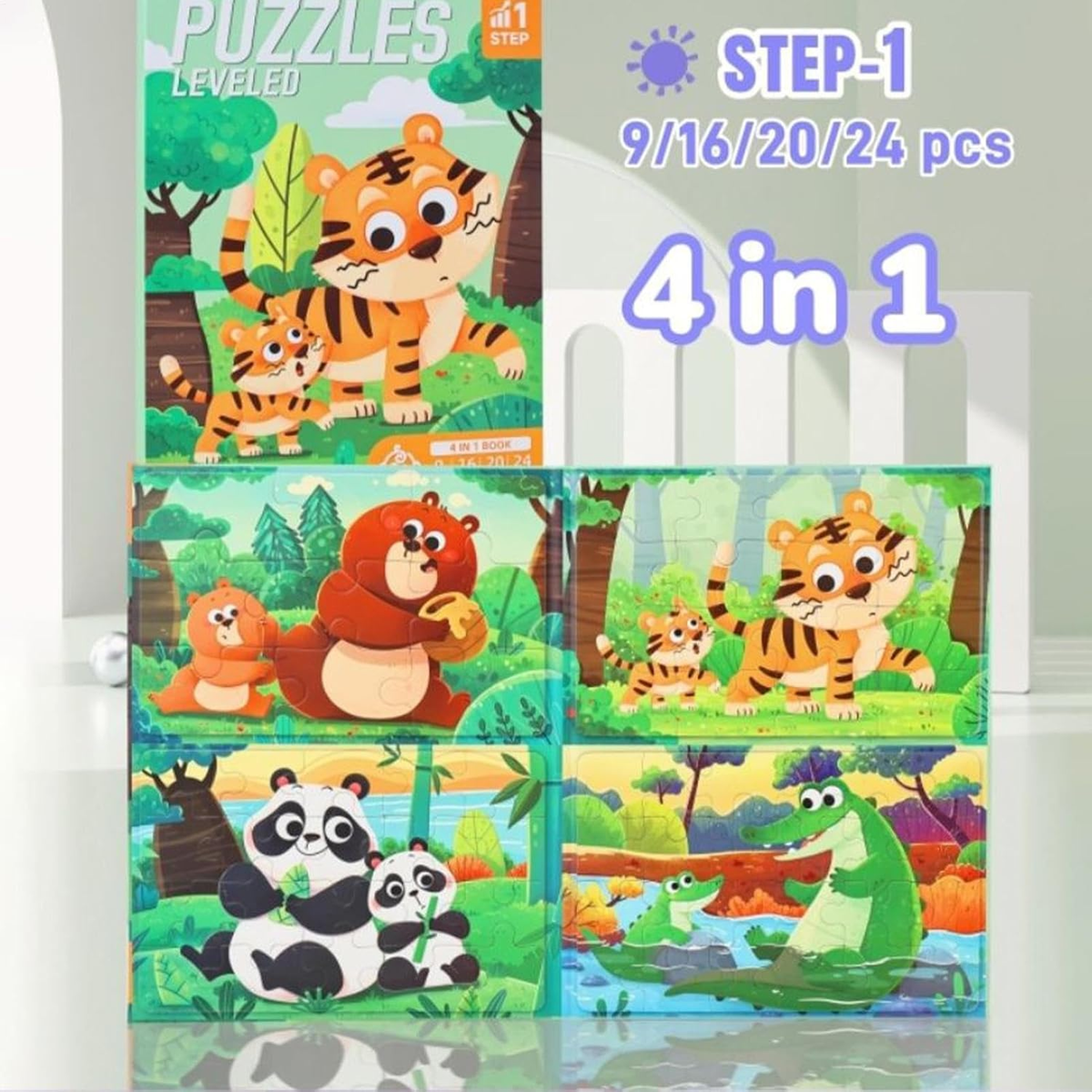 Creative Magnetic Puzzle Book for Kids (Fairy, Sea & Animal Themes)
