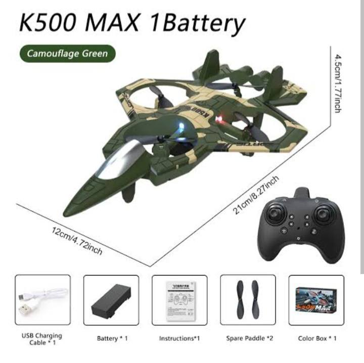 K500 Max Fighter Jet RC Drone for Beginners Kids Adults (Random Color)