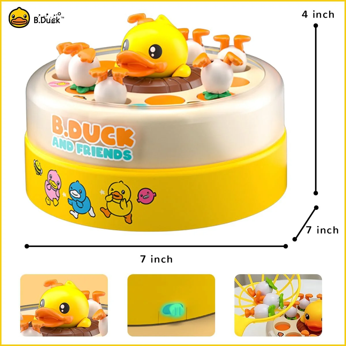 Light-Up Popping Duck Bounce & Catch Toy with Sound