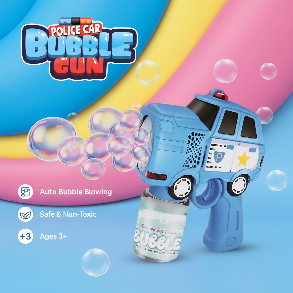 police car bubble target toy for kids bubble shooting toy car Pakistan